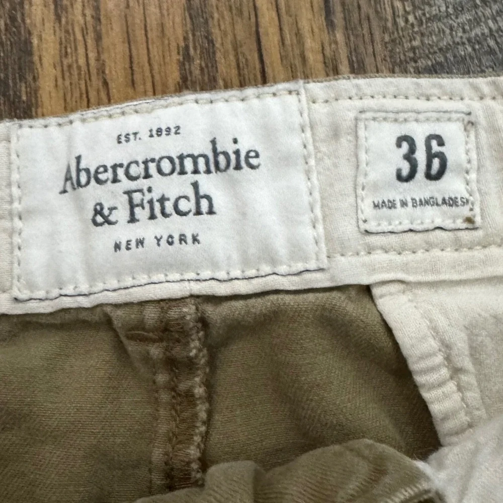Abercrombie & Fitch Mens Chino Shorts 36 Khaki Tan Cotton Preppy Flat Front Golf